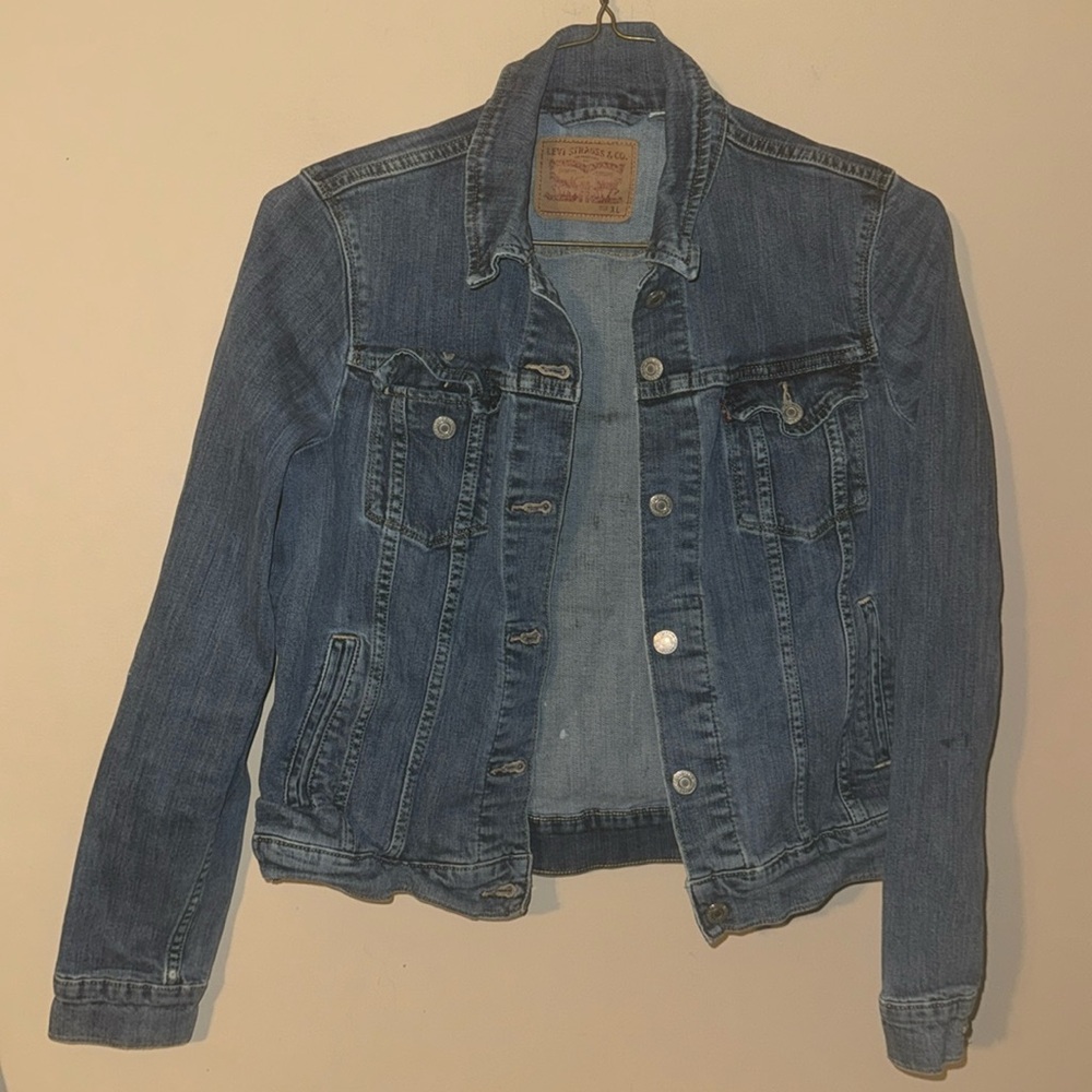 Levi’s Youth Blue Jean Jacket XL Painted Back